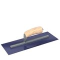 Bon Tool Ultra Flex Blue Steel Finishing Trowel - Sqaure End - 14" x 5" with Camel Back Wood Handle 66-322